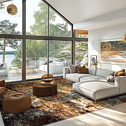 Wilton rug - Trepito (brown/blue/multi)