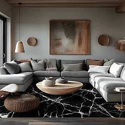 Wilton rug - Vieste (black/white)
