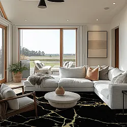 Round rug - Vieste (black/gold)