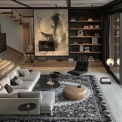 Wilton rug - Yelda (black/multi)
