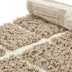 Round rug - Zola Natural Cotton Shaggy (beige)