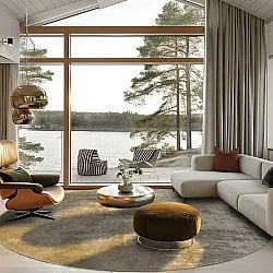 Round rug - Lynton (brown)