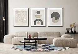 Round rug - Mazzarino (blue/multi)
