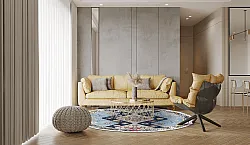 Round rug - Mazzarino (blue/multi)