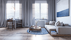 Round rug - Menfi (blue)