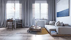 Round rug - Mileto (grey/gold)