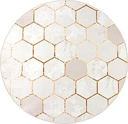 Round rug - Morino (beige/white/gold)