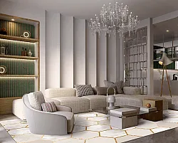 Wilton rug - Morino (beige/white/gold)