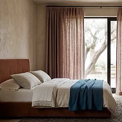 Curtains 2-Pack - Linen Curtain Noemi (dark brown)