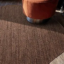 Irregular round jute rug - San Francisco (brown)