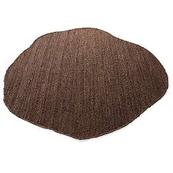 Irregular round jute rug - San Francisco (brown)