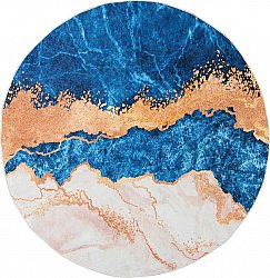 Round rug - Padova (blue/orange)