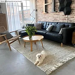 Wool rug - Plockton (grey/white/green)