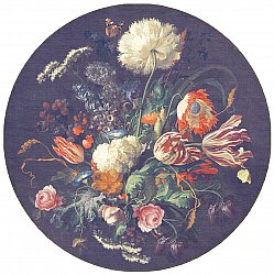Round rug - Rich Flowers (blue)