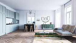 Wilton rug - Padova (green/white/gold)