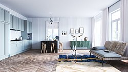 Wilton rug - Padova (blue/white/gold)