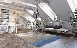 Wilton rug - Lesley (blue/gold)