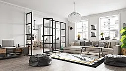 Wilton rug - Avola (black/white/gold)