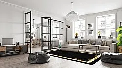 Wilton rug - Vilia (black/white/gold)