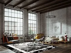 Wilton rug - Castello (black/white)