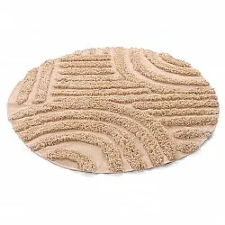Round rug - Cazorla Natural Cotton Shaggy (beige)