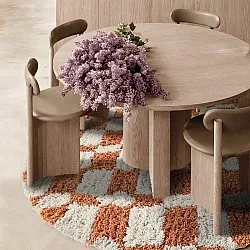 Round rug - Atrani Natural Cotton Shaggy (orange)