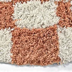 Round rug - Atrani Natural Cotton Shaggy (orange)