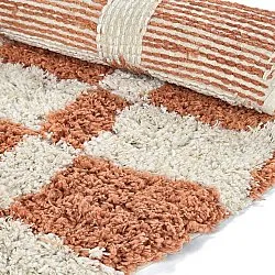 Round rug - Atrani Natural Cotton Shaggy (orange)