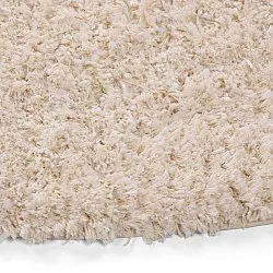 Round rug - Begur Natural Cotton Shaggy (off-white/burgundy)