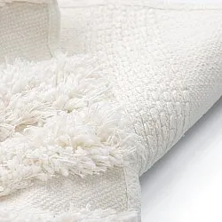 Round rug - Cazorla Natural Cotton Shaggy (off-white)