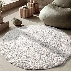 Round rug - Combarro Solid Cotton Shaggy (cream)
