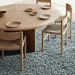 Round rug - Combarro Solid Cotton Shaggy (light blue)