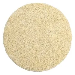 Round rug - Combarro Solid Cotton Shaggy (light yellow)