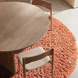 Round rug - Combarro Solid Cotton Shaggy (light orange)