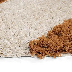 Round rug - Kalymnos Natural Cotton Shaggy (off-white/ochre)