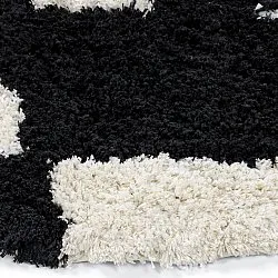 Round rug - Marvao Natural Cotton Shaggy (off-white/black)