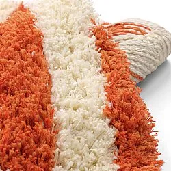 Round rug - Thira Stripe Cotton Shaggy (light yellow/light orange)