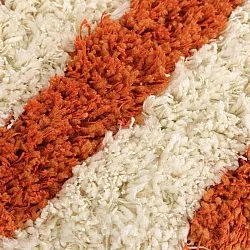Round rug - Thira Stripe Cotton Shaggy (light yellow/light orange)