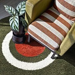 Round rugs - Alsace (green/white/orange)