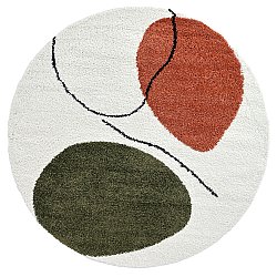 Round rugs - Sanghar (white/orange/green)