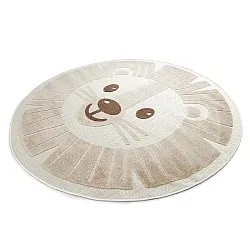 Round Children's Rug - Kind Lion (cream)
