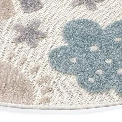 Round Children's Rug - Rainbow Potpourri (cream/multi)