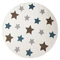 Round Children's Rug - Stars (cream/multi)
