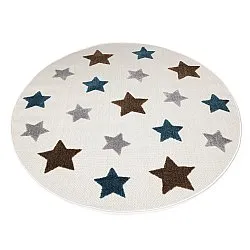 Round Children's Rug - Stars (cream/multi)
