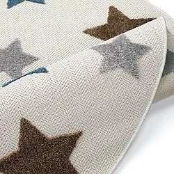 Round Children's Rug - Stars (cream/multi)