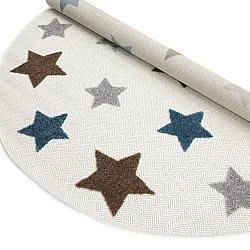 Round Children's Rug - Stars (cream/multi)
