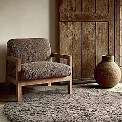 Round rug - Aliste Wool Shaggy (brown)