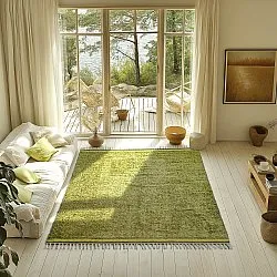 Shaggy rugs - Celina Natural Cotton Shaggy (green/yellow)