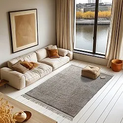 Shaggy rugs - Celina Natural Cotton Shaggy (beige/brown)