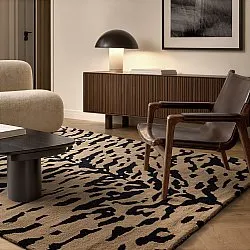 Shaggy rugs - Zebra Tufted Wool Premium (beige/black)